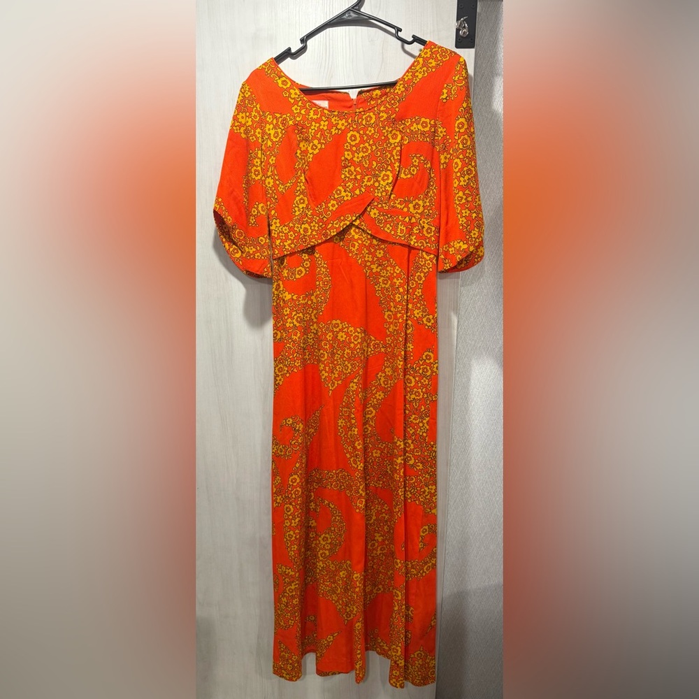 Orange Floral Maxi Dress